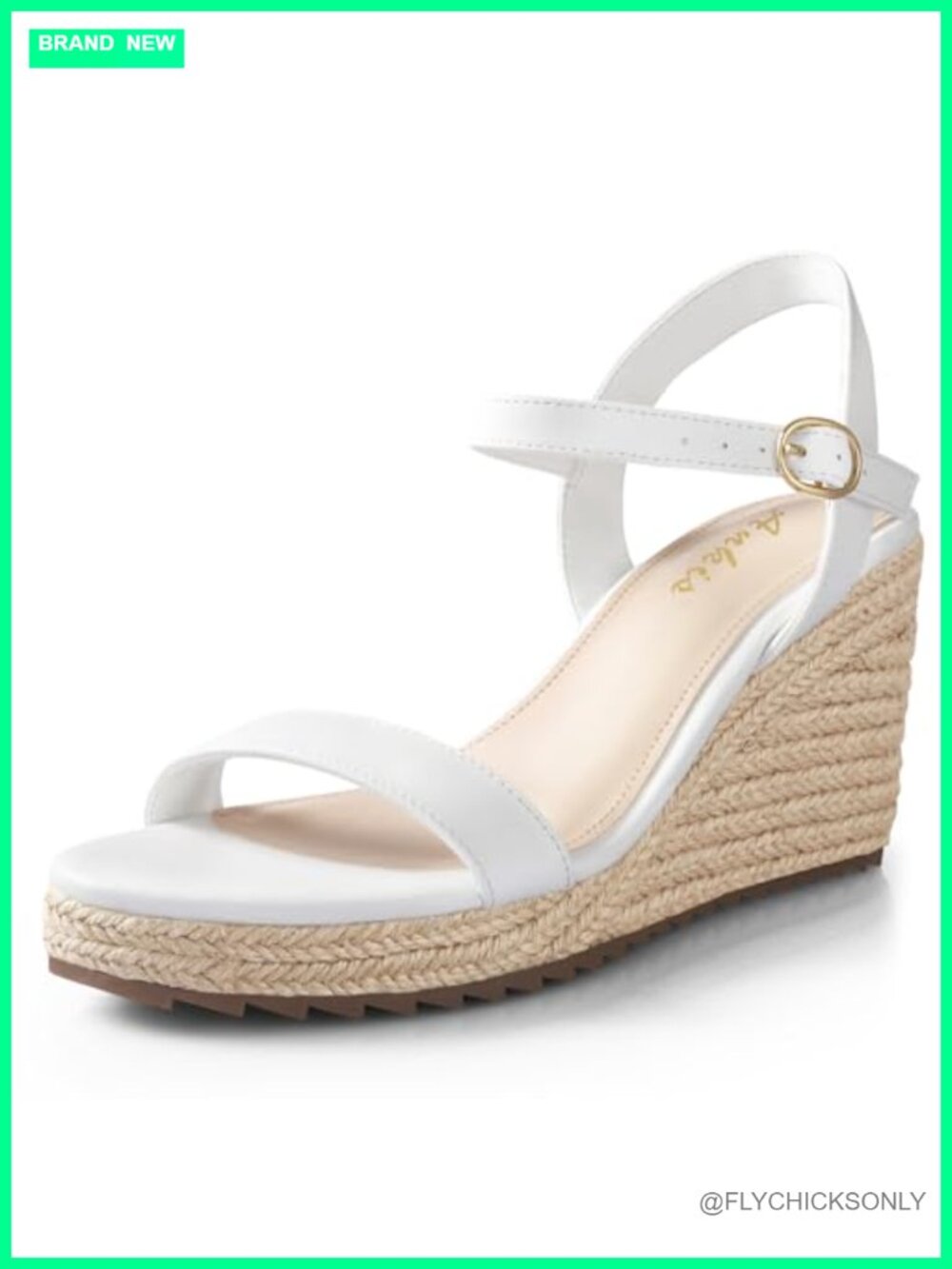 Lightweight Open Toe Espadrille Wedge Sandals With Ankle Strap